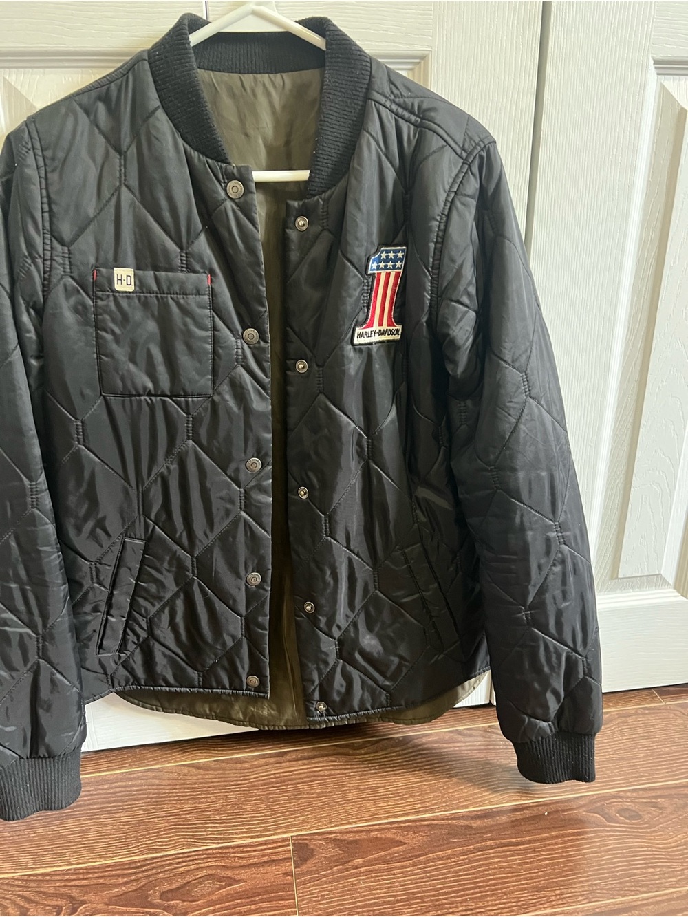Ladies Harley-Davidson Black Quilted Reversible Jacket